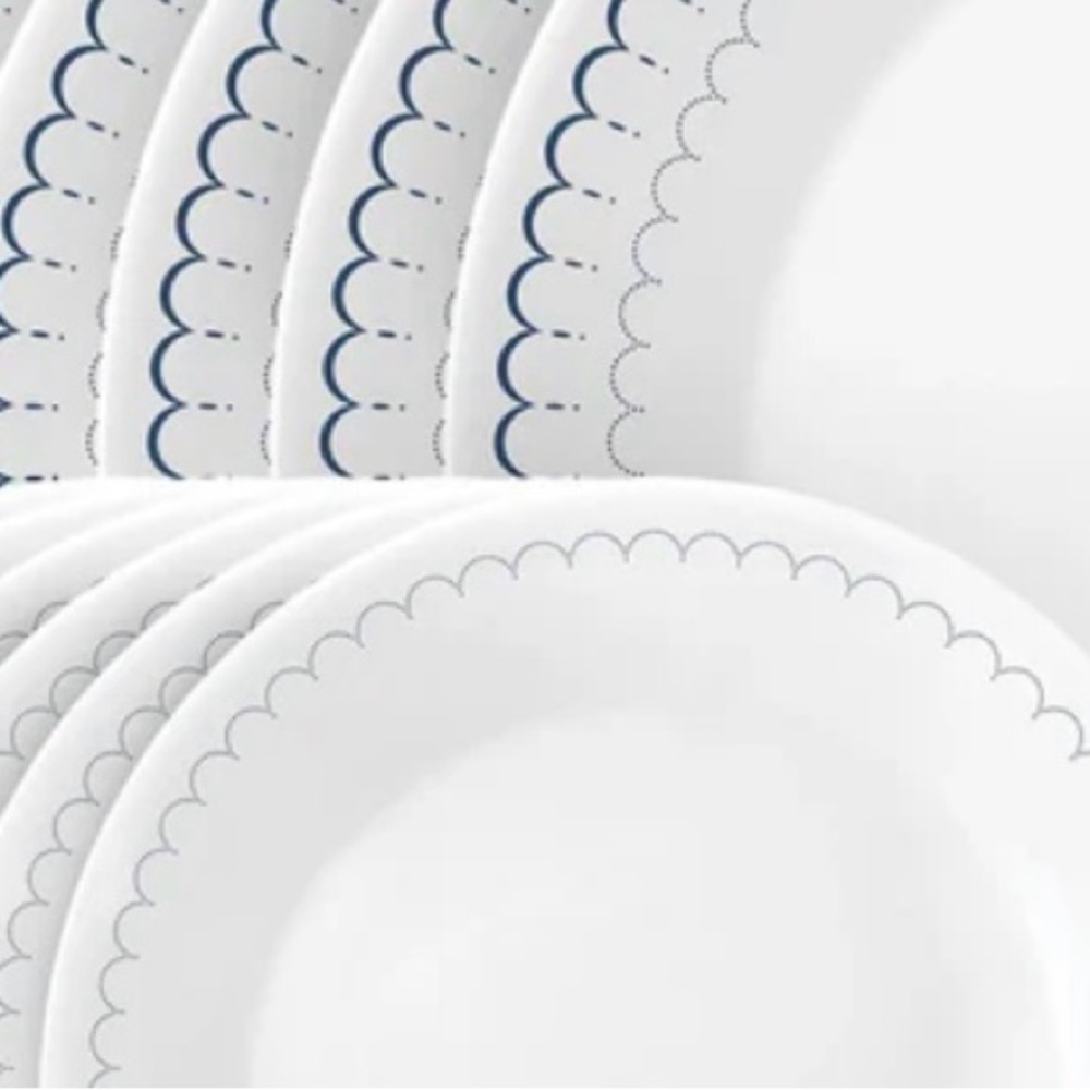 White & Blue Dinner Plate Sets CORELLE Caspian Lace NO BOWLS 4 dinner plate 4 bb